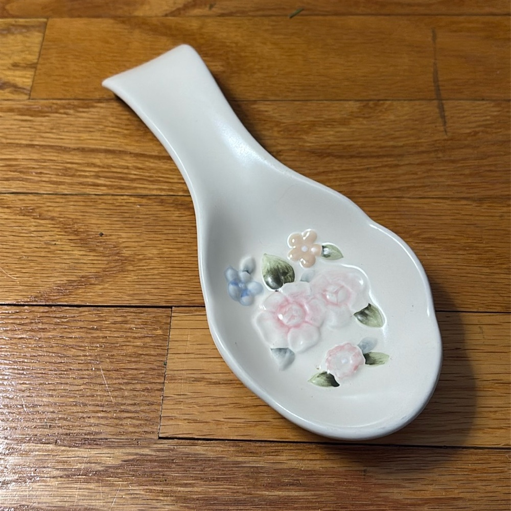 Ceramic Floral Spoon Rest